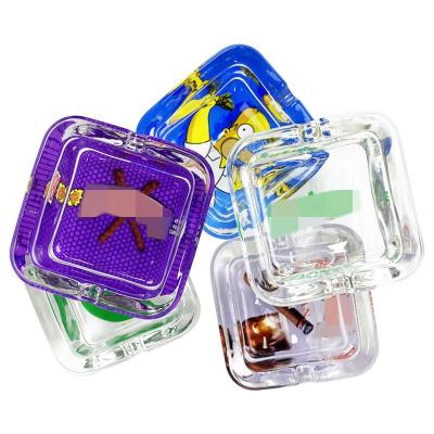 China Hot Selling Glass Designer Eco-friendly Ashtray Round Custom Logo Cigar Ashtray Ashtray for sale