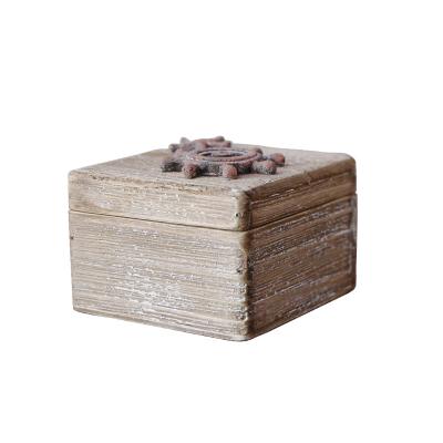 China Europe YBOX Old Style Sea Feeling Vintage Wooden Box Craft Storage Handmade Wooden Gift Boxes With Factory Price for sale