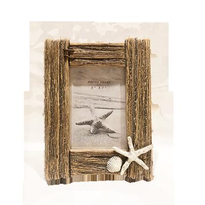 China YBOX Polish Vintage Wood Frame Ocean Style Natural Handmade American Style Picture Frame Home Decor for sale