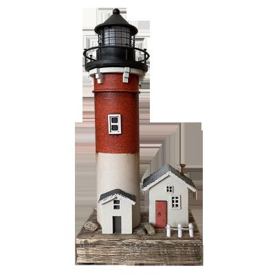 China Vintage Colorful Handmade American YBOX Lighthouse With Stylish Small House Home Decor for sale