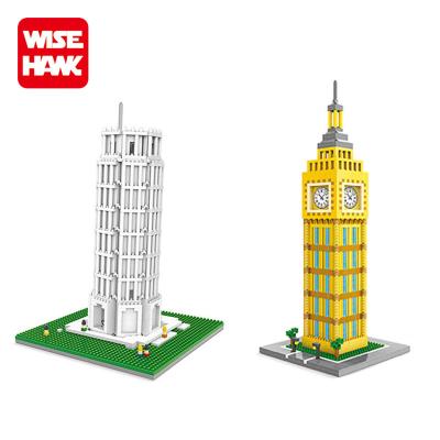 China Leaning Tower of Pisa Toy Education Blocks Mini Famous Intelligence Development Wisehawk Brick Architecture for sale