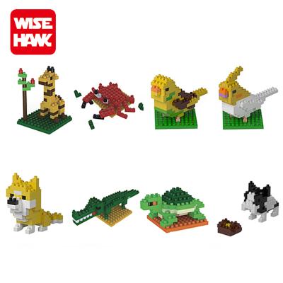 China Intelligence Development Wisehawk Innovative Mini Plastic Small Block Wild Animal Toy For Kids for sale