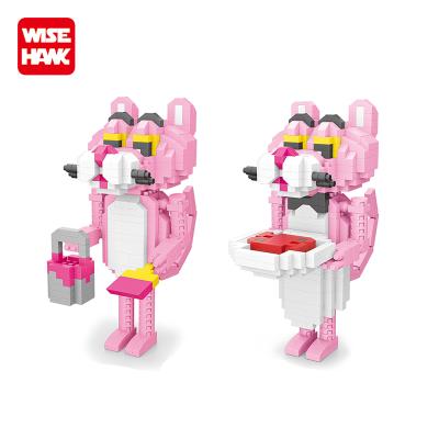 China New Intelligence Development Kids Mini Plastic Building Block Toys Nano Brick Pink Panther for sale