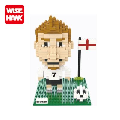 China Eco-friendly plastic material soccer figure diy Beckham kids educational toy brick for sale