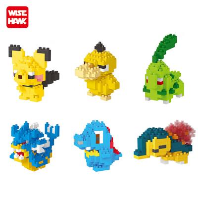 China DIY Creative Educational Model Plastic Micro Blocks Pokemon Action Numbers Kids DIY Model Educational Toys for sale