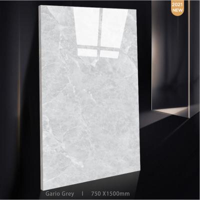 China Glazed Metal Tiles 750X1500 D3-B15077 Gario Gray Sintered Marble Stone for interior wall tile tiels for sale