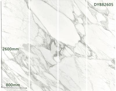 China Modern Marble Floor Slabs Tiles Large White Porcelain Large Format Thin Calacatta Porcelain Slim Acid Mix 800x2600 Mm Sale Metallic Wall for sale