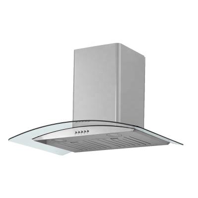 China Hotel Kitchen Appliances Stainless Steel Chimney 90cm Baffle Filter Kitchen Extractor Range Hood for sale