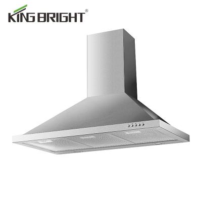 China Household 90cm Pyramid Range Hood Stainless Steel Kitchen Exhaust Cooker Hood Wall Mounted Chimney Hood For Kitchen for sale