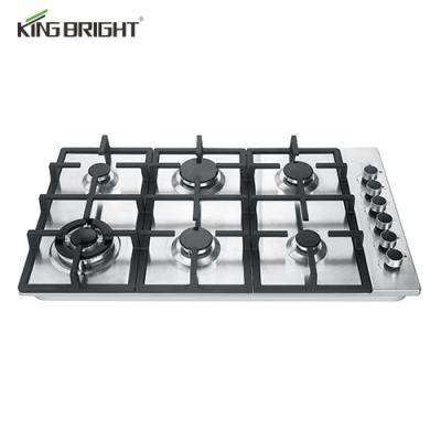 China Foshan Outdoor Cooking Appliances Sale Gas Cookers Household Electric Built In Electric Gas Hob Cooktops Kitchen Stove 6 Burner for sale