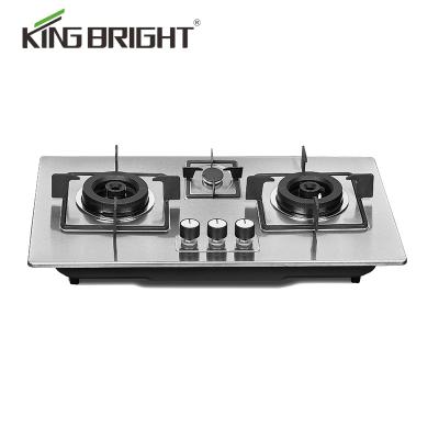 China 3 Burner Gas Stove Stainless Steel Panel High Power Gas Hob Gas Hob Household Built-in Hotel Kitchen Appliances for sale