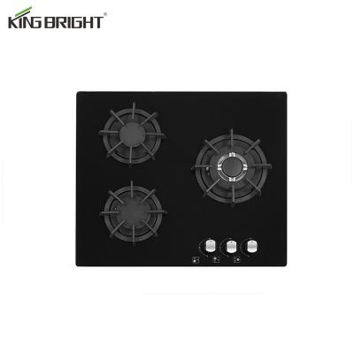 China Hotel Home Appliance 3 Burners Built In Gas Hob Tempered Glass Kitchen Gas Cooker Household Gas Stove for sale