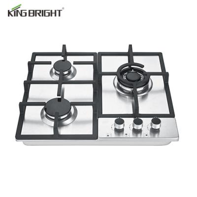 China Household European Style Stainless Steel Built In 3 Burner Gas Hob With Safety Device Kitchen Cooktop Built In Gas Stove Kitchen Appliance for sale