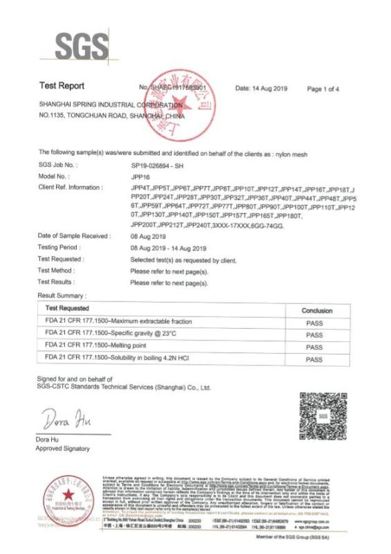 FDA - Shanghai Spring Industrial Company Ltd