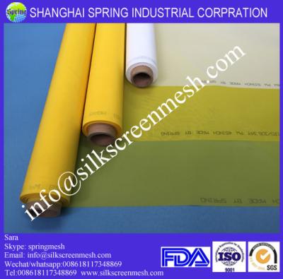 China screen mesh for screen printing 120T white/yellow 100% polyester screen mesh for sale