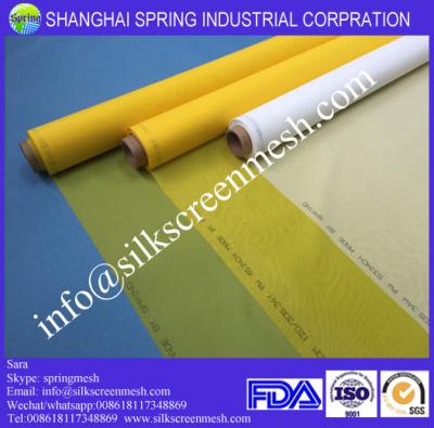 China screen printing fabric mesh 68T white/yellow polyester printing mesh for screen printing for sale