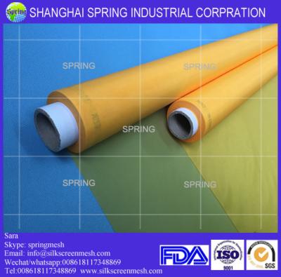 China Top manufacturer polyester screen printing mesh 53T/Yellow or White/Polyester screen printing mesh for sale