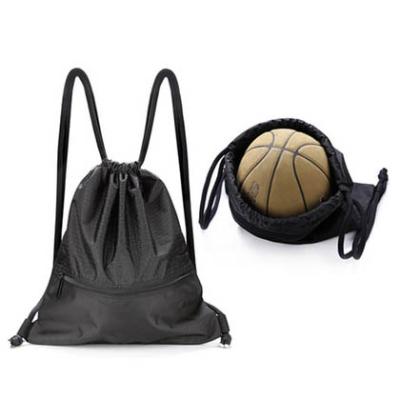 China Reusable High Quality Custom Print Drawstring Gym Bag Basketball Sports Promotional Nylon Drawstring Bag for sale