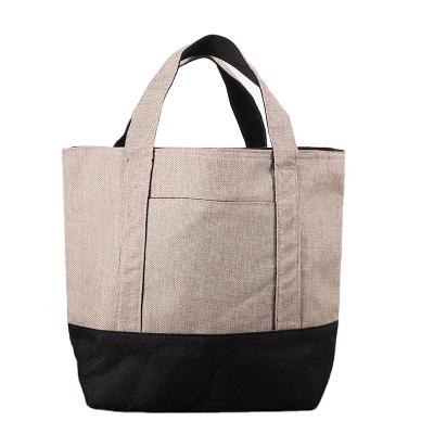 China Thermal Cheap Customized Shopping Bag Logo Solid Color Handmade Tote Tote Jute Bags Hand Bag For Women for sale