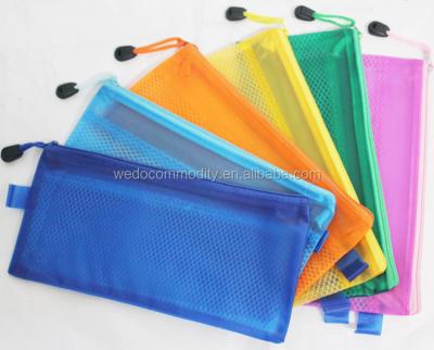 China PVC Wholesale PVC Hanging Matte Plastic Folder Document Zipper Bags for sale