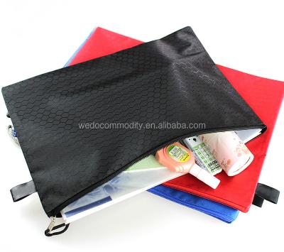 China Double Sided Waterproof Fabric Zippers Pockets Folder Bag A4 Bags For Document for sale