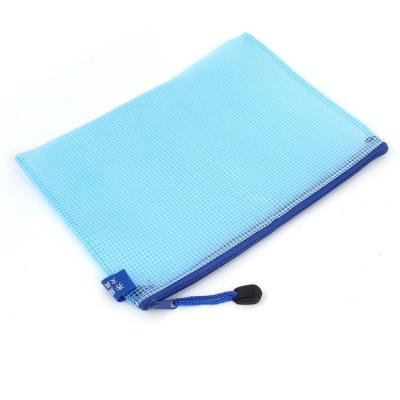 China Plastic PVC Mesh A3, A4, A5, A6, B4, B5, B6 Zipper Document Bag For Office And School Supplies for sale