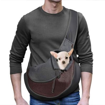 China Reusable Amazon Dog Sling Top Sales Breathable Mesh Travel Safe Sling Bag Drinking Carrier for sale