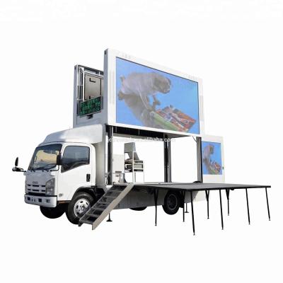 China ISUZU 4 Outdoor Screen Led Advertising Truck For Touring Show for sale