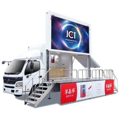 China Water Proof 4x2 Outdoor Mobile Video Movie Advertising Stage Exhibition LED Commercial Vehicle Led Display Truck for sale