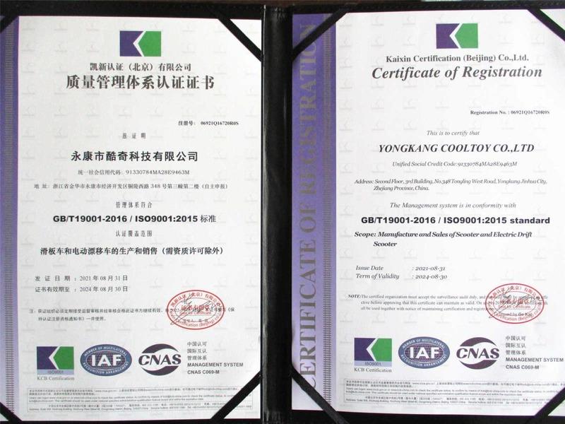 ISO9001 - Yongkang Cooltoy Co., Ltd.