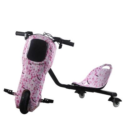 China Wholesale Custom Adjustable Length PU 3 Wheel 8inch Electric Drift Scooter With Helmet&knee Protection 360 Drift Tricycle for sale