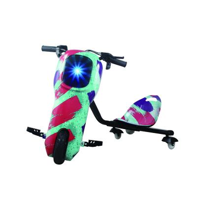 China New Kids Toys Gift 36V Outdoor Electric Drift Tricycle 360 ​​Rubber Front 3 Wheel Scooter With Light for sale