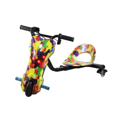 China Length Adjustable Custom Electric Scooter Drift Car Kids With Wheel Led Current Light Off-Road Kids Drift Tricycle for sale