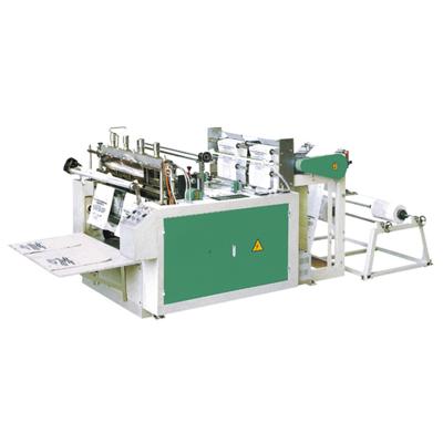 China Automatic Heat Cutting Hotels Two Lines Bag Making Machinery Plastic T Shirt Garbage Shopping Bag Making Machinery for sale