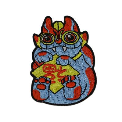 China Viable High Quality Leather Logo Heat Press Embroidered Kids Apparel Badge Flowers Customized Clothes Patch Custom Embroidery for sale