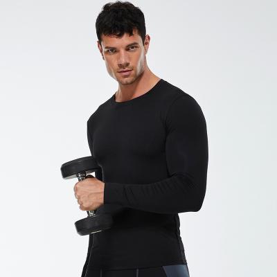 China Anti-Wrinkle Large CustomMen's Fitness Running Tight T-shirt Elasticity Sweat Long Sleeve Shirt Drying Clothes for sale