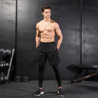 China Anti-Wrinkle Mens Leggings Fitness Two Piece Exercise Running Training for sale