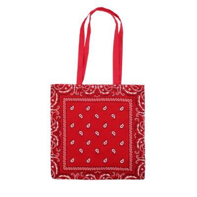 China Paisley Design Foldable Shopping Bag Cotton Handled Reusable 100% Shopping Bags for sale