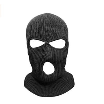 China COMMON 3 Hole Ski Face Neck Gaiter Beanie Balaclava Outdoor Sport Knit Balaclava Black for sale