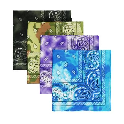 China Hip Hop Wholesale 100%polyester 54*54cm Square Bandana Fashion In Running Bandana for sale