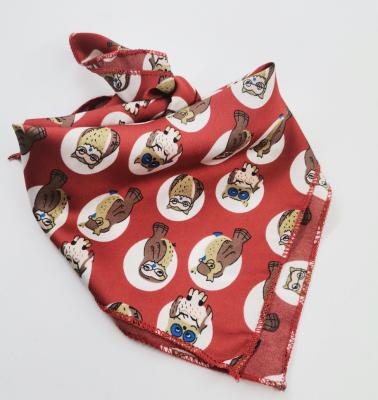 China Hot Comfy Factory Square Cheap Custom Printed Bandana With Owl All Over The Bandana for sale