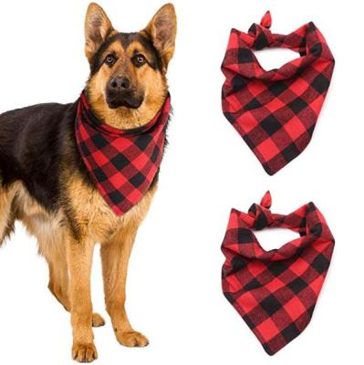 China Multifunctional Classic Dog Bandana Plaid Triangle Scarf Washable Dog Handkerchief for Small to Large Dogs Cats Pets for sale