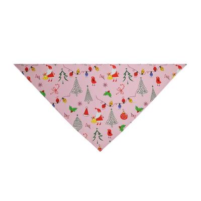 China Multifunctional Scarf Custom Printed Thick Cotton Fabric Triangle Pet Bandana Collar Christmas Dog Bandana for sale