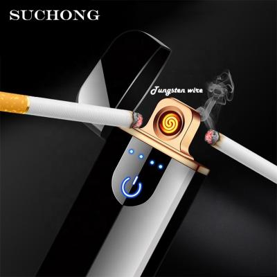 China Promotion C15645 Traditional Hot Selling USB Touch Induction Igniter USB Rechargeable Electronic Lighters for sale