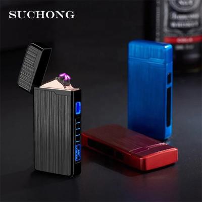 China 2022 CLASSIC Electric Arc Lighter Dual USB Logo Cigarette Plasma Arc Lighters Custom Made Flameless Rechargeable for sale