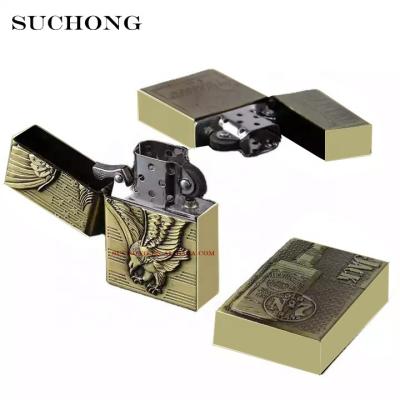 China CLASSIC Logo High Quality Oil Kerosene Custom Novelty Vintage Metal Creative Personalized Bronze Lighter for sale