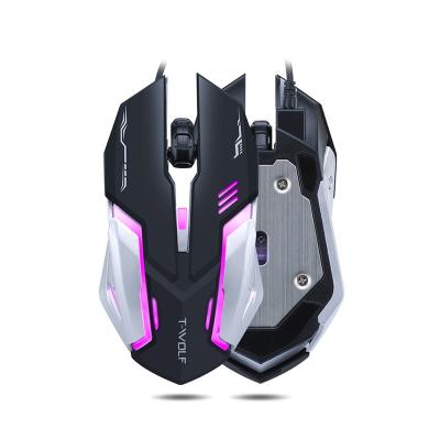 China 2022 New Hot V5 Gaming Programmable Mouse Wired Computer Backlit USB Office Home Waterproof Led Mini Mice Light Mouse for sale