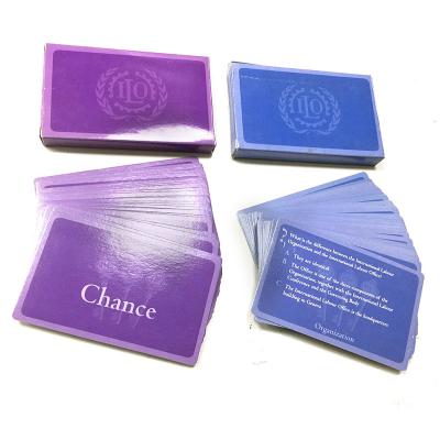 China Entertaiment Game Cards Customized Board Game Cardboard Design Printed Game Cards for sale