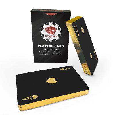 China Custom Printing High Quality Black Poker Gold / Silver Edge Gift Paper Playing Cards for sale