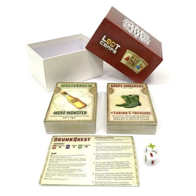 China Party Game Free Sample Custom Design Paper Playing Game Cards With Combo Box for sale